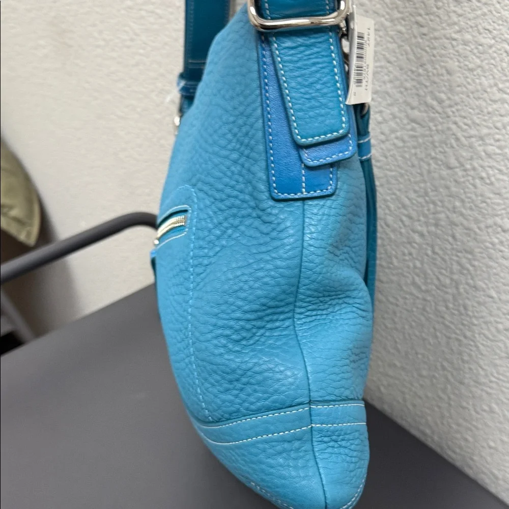 Rare Vintage Teal Blue Coach SoHo Leather Duffle